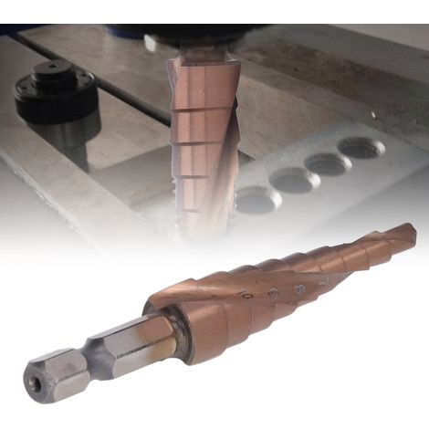 Foret à étages hélicoïdal en acier rapide cobalt, tige hexagonale M35, 9 tailles 4‑12mm (1/5)