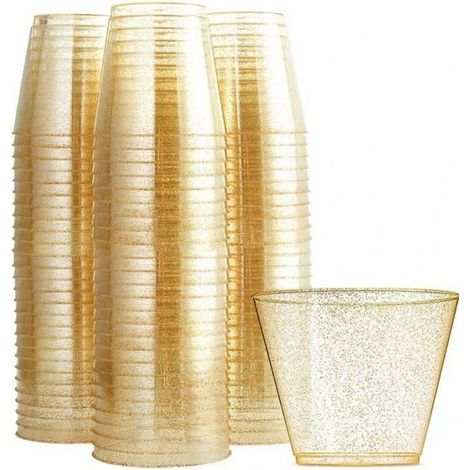 25 gobelets en plastique à paillettes 9 oz/270 ml gobelets en plastique réutilisables gobelets à paillettes élégants tasses de mariée tasses de fête recyclables (1/5)