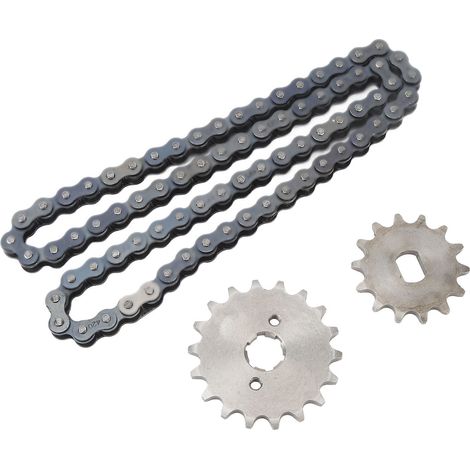 Kit de pignon moteur avant 420 18T, chaîne 420 60 maillons, pignon arrière 14T pour scooter, quad, moto ou vélo (à monter soi-même). (1/5)