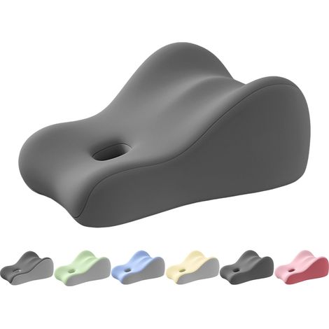 Oreiller triangulaire multifonctionnel pour dormir et lire, coussin de soutien dorsal ergonomique en mousse à mémoire de forme, oreiller de grossesse pour couples, cadeau pour papa et maman, gris (1/5)