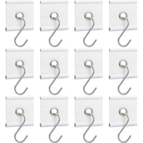 Lot de 12 œillets de Fixation pour Rail de Store de 5/6 mm et 7/8 mm, Crochets en Forme de S pour Caravane,Tentes de Camping (1/5)