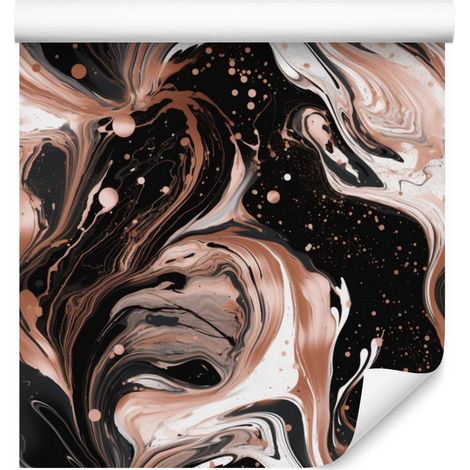Papier peint noir encre et rouille pour salon et chambre 50x1000 cm (1/5)
