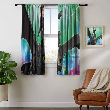 [GEBRAUCHT] ZhiHdecor Schluckauf und Zahnlos Verdunkelungsvorhänge Artwork 1F Vorhänge de Verdunkelung de Kinderzimmer Schlafzimmer
