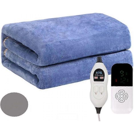 Couverture chauffante électrique en polaire côtelée douce (coussin chauffant) - 9 niveaux de chaleur, chauffage rapide : (1/4)
