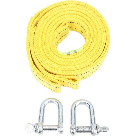 Corde de remorquage 5m Nylon Double Épaisseur Renforcée Sangle Multifonction avec Crochets pour Véhicule Dépannage (1/5)