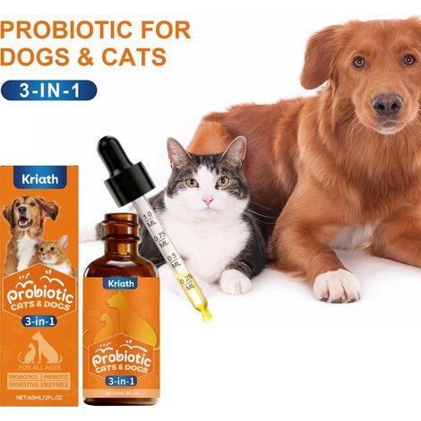Gouttes probiotiques pour chiens et chats, formule à base de plantes, soin et nutrition doux pour animaux de compagnie - 60 ml (1/5)