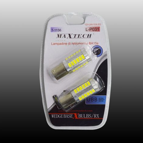 TRADE SHOP - Lampadine Di Retromarcia Ba15s 12v - 24v / 33led Ultra Luminose Maxtech L-p031 -