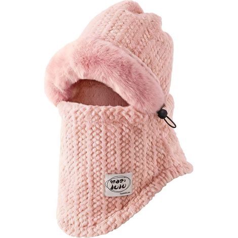 Sturmhaube 3-in-1 Thermo Fleece Kapuzenschal Damen Herren Rosa (1/5)