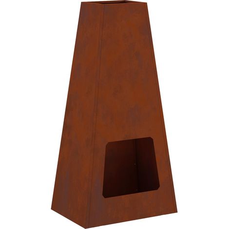 Foyer de cheminée Marron 50 x 35 x 100 cm Acier patiné