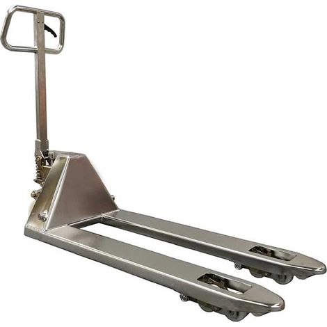 Edelstahl-Hubwagen 304 – Gabeln 1150x525mm - Tragfähigkeit 2500kg - Ideal für zerbrechliche Waren – Bruchsicher - TDB41AII8I0