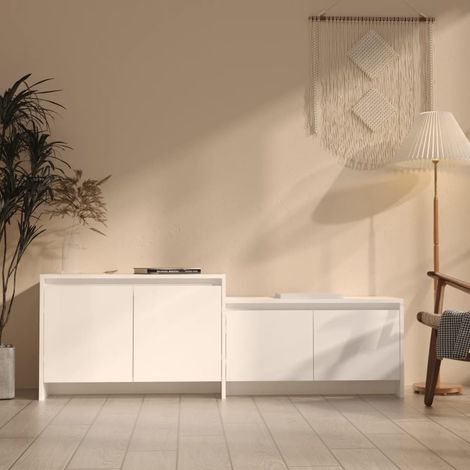 Meuble TV Blanc 146,5x35x50 (1/5)