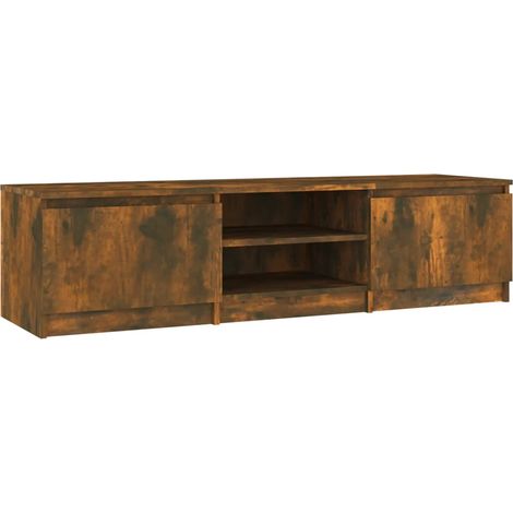 Mobile TV multimediale scaffale per televisione televisore buffet sala da pranzo soggiorno camera da letto rovere affumicato 140 x 40 x 35,5 cm derivati del legno marrone 020027331