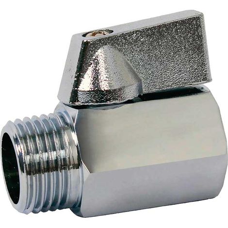 MINIVALVOLA A SFERA M/F CON LEVA CROMATA 1/2"