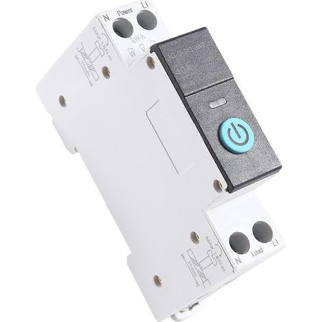 Compteur monophasé Tuya 40A sur rail DIN avec Wi-Fi, kWh, noir, avec affichage du nombre de kWh (1/5)