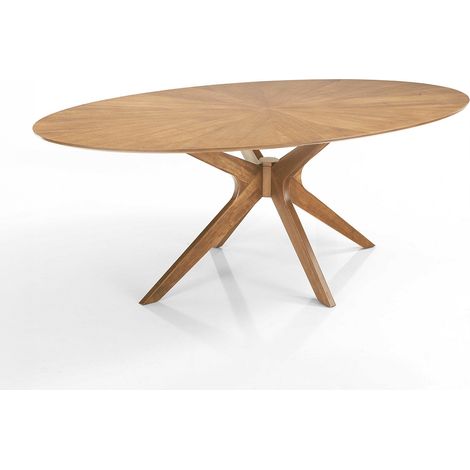 Ovaler Design-Esstisch aus Massivholz 110x190 cm Leon - Eiche (1/3)