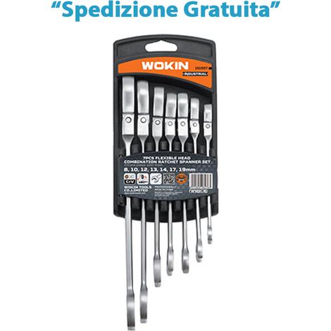 CHIAVI COMBINATE A CRICCO FLEX SERIE 151907 WOKIN - MM 8/19 CF=PZ 7 - 1 confezione (1/2)