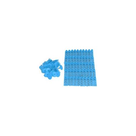 100 juegos de etiquetas numeradas para orejas de ganado (vacas, cerdos, ovejas), identificación precisa, azules (1/5)