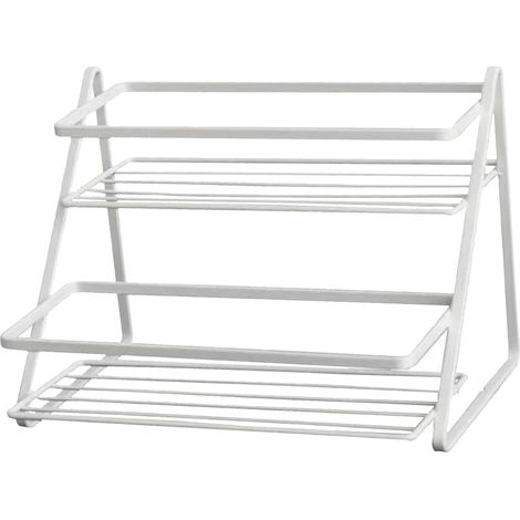 Set de rangement 2 étages blanc pour comptoir cuisine, épices, toilette, maquillage, étagère multifonction gain de place (1/5)