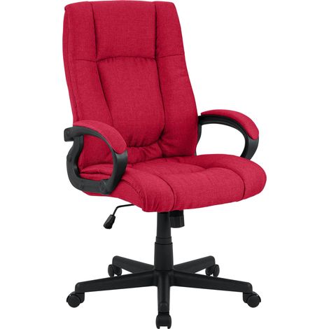 Chaise de bureau XL Sparta Tissu Rouge (1/5)