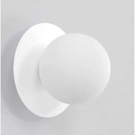 Lampada da parete Americana in acciaio bianco opaco