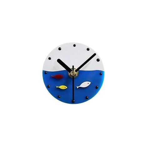 Aimant réfrigérateur style méditerranéen antique, étiquette horloge murale et message, lot – (1/5)
