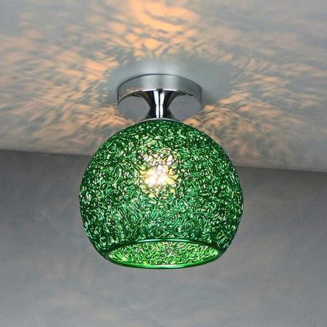 Suspension plafond moderne aluminium vert, luminaire design pour chambre, salon, couloir et décoration intérieure élégante (1/5)