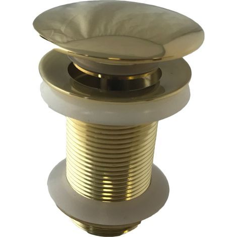 Bagnoclic – Bonde de lavabo click-clack 1'1/4 sans débordement – Finition dorée en laiton – Installation facile – Pour évacuation standard