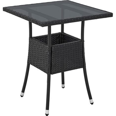 Tavolo da giardino quadrato Yoro in polyrattan
