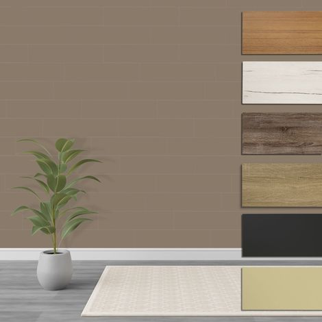 HEXIM Paneele S 1,04 m² MDF Holzpaneele Wandpaneele Wandverkleidung Holz Natur stoßfest: Sandgrey, 9 Paneele / 1.04 m²
