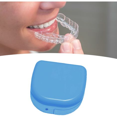 Étui professionnel portable anti-poussière pour protège-dents, boîte de rangement pour prothèses dentaires, bleu ciel (1/5)