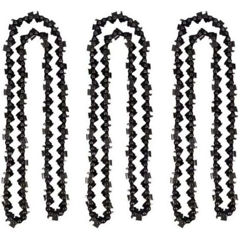 Lot de 3 Chaîne de tronçonneuse de 50 cm 0.325\" 1,5 mm 76 maillons d\'entraînement - compatible avec Timberpro 62CC, Hyundai et (1/4)