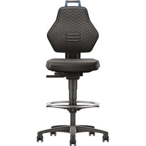 Silla giratoria de trabajo Rl.+anillo para pies Supertec negro color de agarre azul 580-860mm TECWERK (1/4)