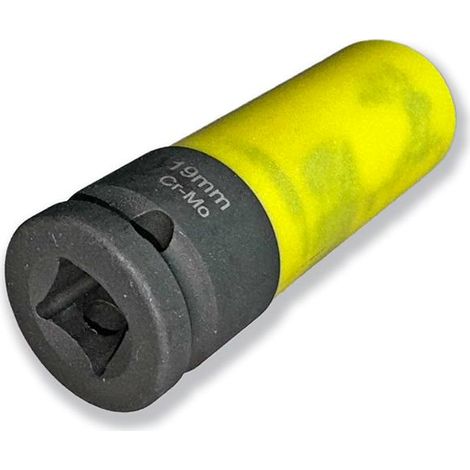 Vaso de impacto de acero CrMo de 1/2" y 19 mm con imán y tapa para llantas de aluminio Waryński (1/4)