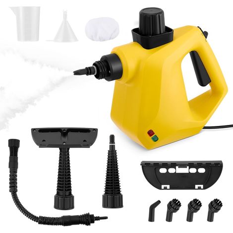 Nettoyeur Vapeur, 1000W Nettoyeur Vapeur Maniable avec 9 Accessoires et Verrou de Sécurité pour Maison Cuisine Auto Sièges Sol Fenêtres Nettoyage (1/5)
