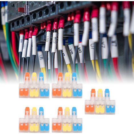 Vente de 5 unités par paquet : connecteur de fil Y636 3 entrées 6 sorties 0,5-6 mm², répartiteur rapide, 41 A 450 V. (1/5)