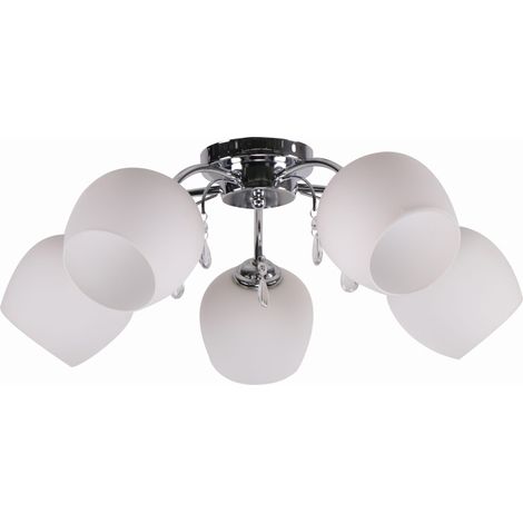 Lustre Zachera métal 5xE27 40W blanc/chrome Candellux (1/3)