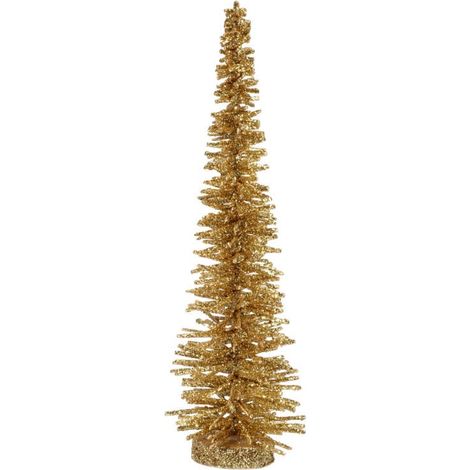 Statuetta albero di Natale, glitter oro, 30 cm (1/2)