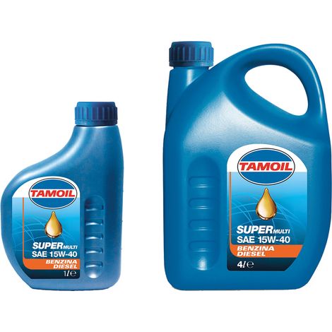 OLIO MOTORE PER AUTOVETTURE 'TAMOIL SUPERM' 15W40 - lt. 4- 4 pezzi - TAMOIL