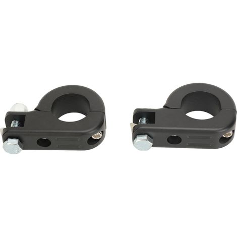 Kit de fixation de repose-pieds en alliage d'aluminium avec collier de serrage en P pour moto, noir. (1/5)