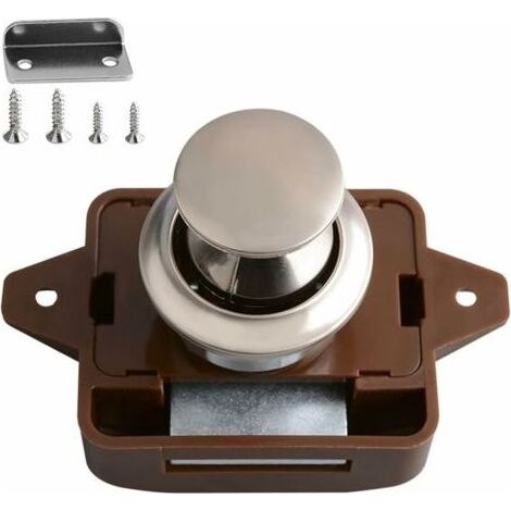 outon Poussoir Loquet Serrures pour Camping-Car Serrure de Meuble Boutons Poussoir Porte Serrure de Porte Meuble Fermoir pour de Placard de Camping Cars de Yacht de Bateau de Tiroirs (1/4)