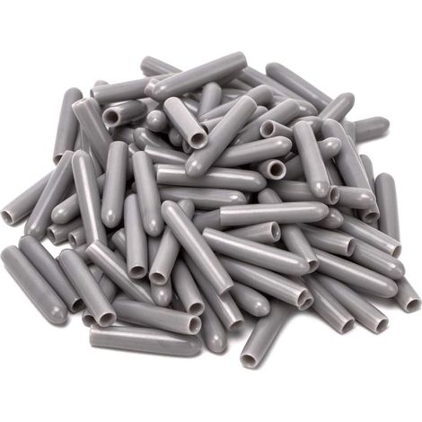 100er-Pack Kappen für Spülmaschinenkörbe, Kappen für Zähne in Spülmaschinenkörben, PVC-Universal-Schutzstifte, rostfrei und kratzfest, Grau (1/5)