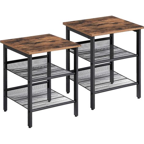 Mesa de centro marrón oscuro para dormitorio, BEGRYF 40x40x50 (1/5)