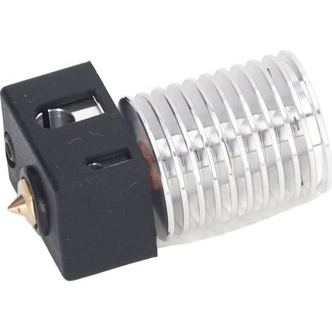 Extrudeuse pour imprimante 3D : buse en laiton de 0,4 mm, bloc chauffant en aluminium, tube, gorge bimétallique, manchon en silicone. (1/5)