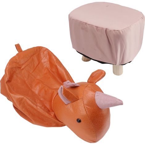 Niedlicher Tierpouf mit weichem Polster und rutschfesten Füßen, kleine Fußstütze für Kinder und Erwachsene – Einhorn (1/5)