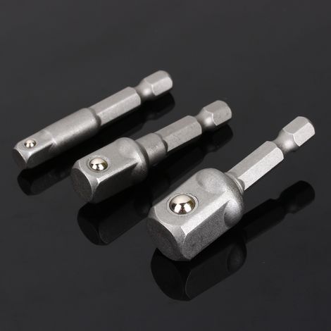 3-teiliger Bohrfutteradapter, Sechskantaufnahme für 1/4", 3/8", 1/2"-Schlagschrauber (1/5)