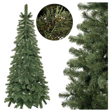 SPRINGOS Albero di Natale 220 cm Albero di Natale artificiale Vero e proprio albero di Natale naturale Supporto in metallo (1/5)