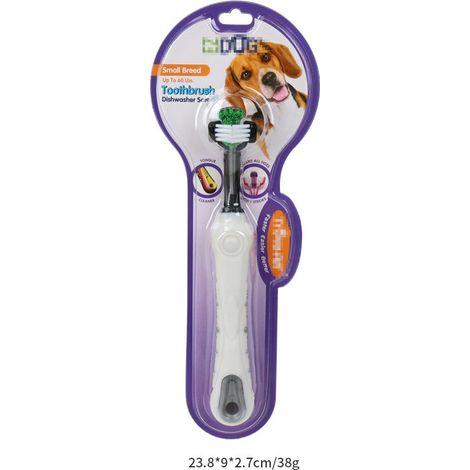 Brosse à dents pour animaux de compagnie brosse à dents à trois têtes pour chiens nettoyage buccal pour animaux de compagnie
