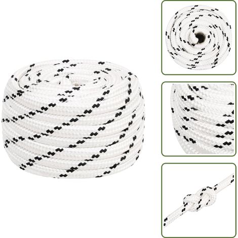 The Living Store Corda Intrecciata per Barca Bianca 16 mm x 25 m Poliestere - Corda per barca