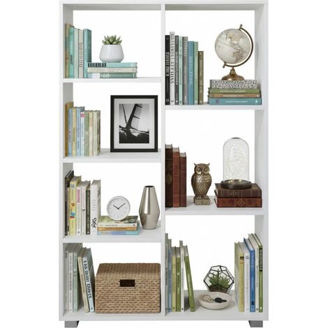 Libreria in Legno con 7 Ripiani Galilei Bianco