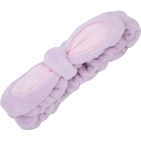 Waschbares, elastisches Hasenohren-Stirnband für die Gesichtspflege – Spa, Beauty, Hautpflege – Lila (1/5)